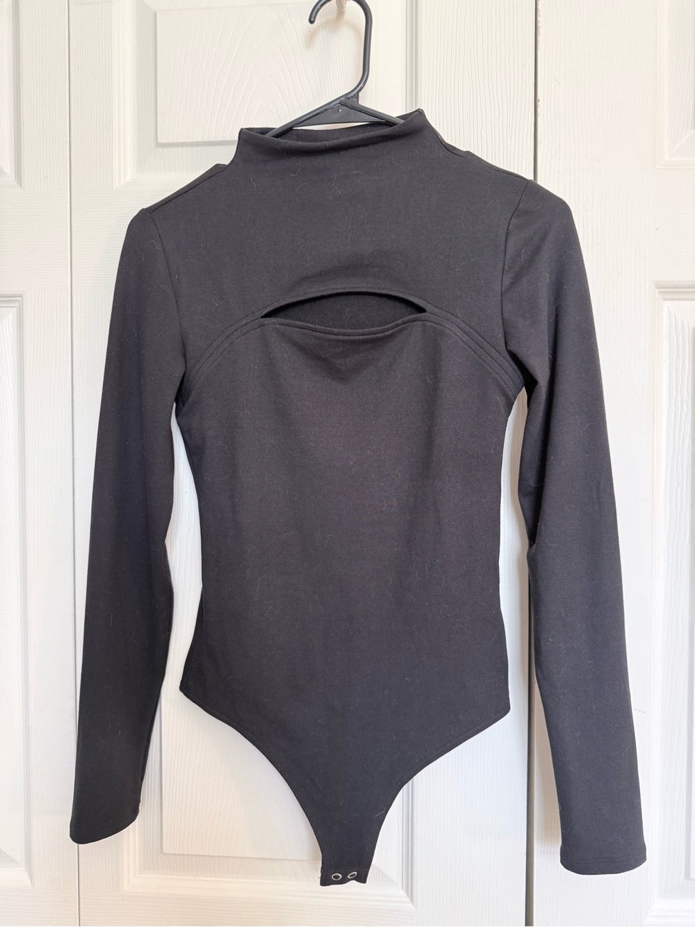 Express Black Long Sleeve Mock Neck Bodysuit